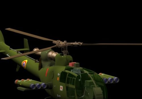 Sa 341 Armed Military Helicopter