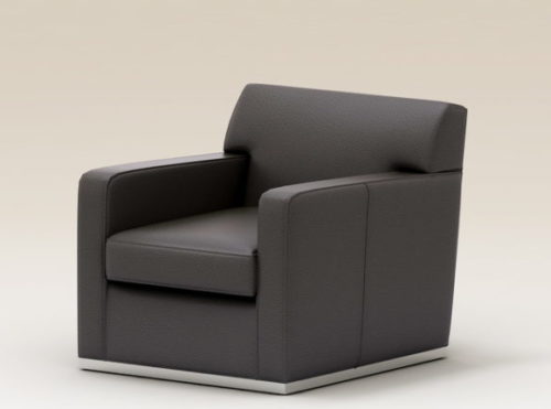 Grey Saddle Leather Furniture Club Chair