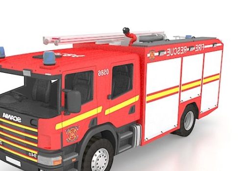 Red Scania Fire Truck