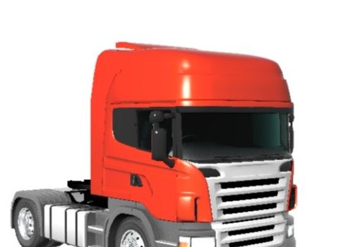 Red Scania Heavy Truck