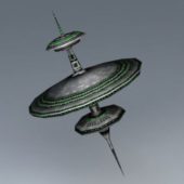 Round Shape Sci-fi Space Station