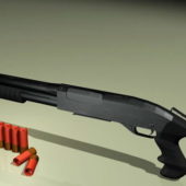 Black Shotgun With Bullets