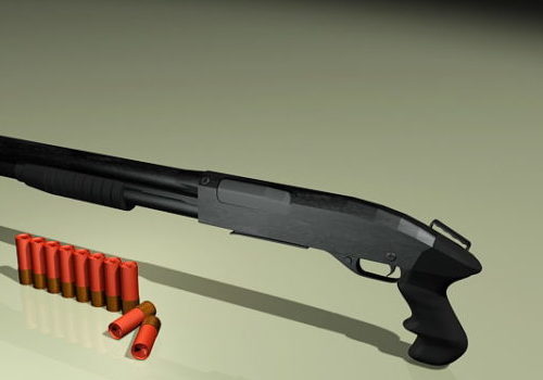 Black Shotgun With Bullets