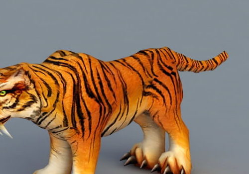 Cartoon Siberian Tiger Free 3D Model - .Max - 123Free3DModels