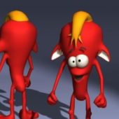 Silly Little Red Monster Characters