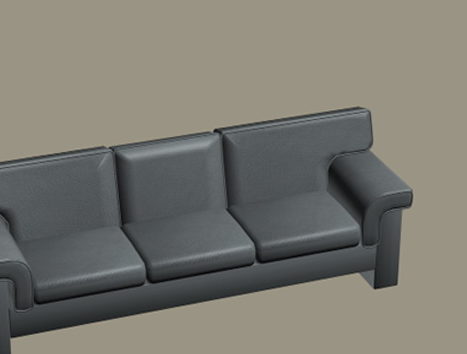 Gray Leather Sofa 3 Seats