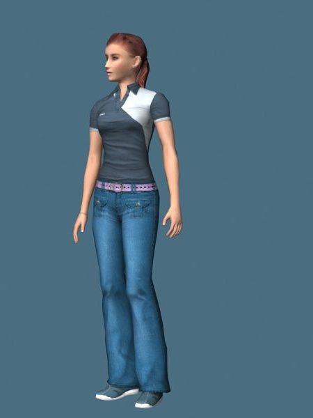Slim Girl Rigged | Characters