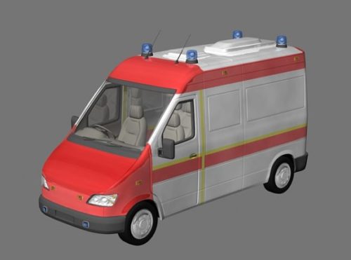Small Red Ambulance Car