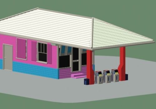 Small Gas Station Building