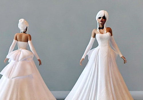 Snow Dress Bride Princess Character