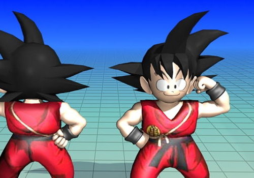 Cartoon Character Son Goku Free 3D Model - .Max - 123Free3DModels