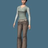 Sportive Woman Standing Rigged | Characters