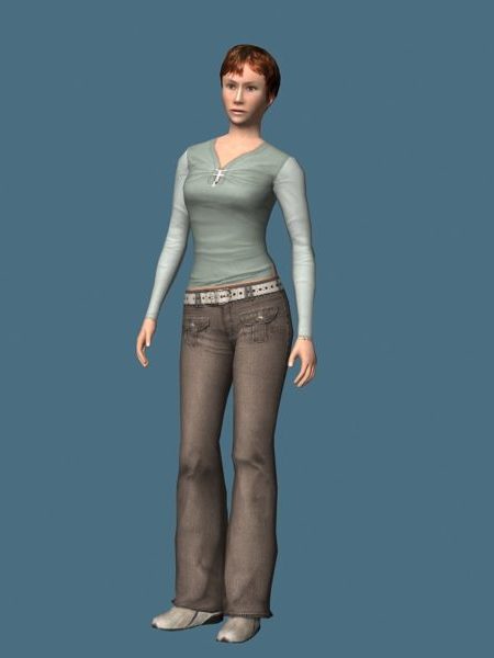 Sportive Woman Standing Rigged | Characters
