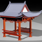 Chinese Wooden Square Pavilion