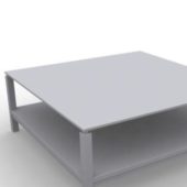 Square Tea Table With Shelf