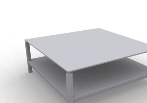Square Tea Table With Shelf