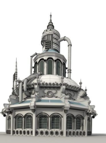 Steampunk Factory Architecture Building
