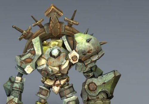 Steampunk Golem Game Character