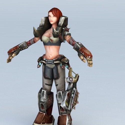 Steampunk Warrior Girl Character