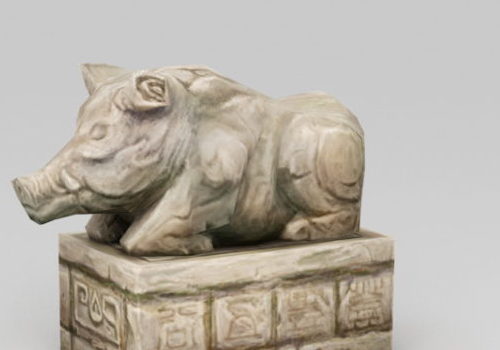 Stone Pig Figurine