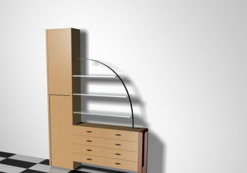 Storage Cabinet Furniture Glass Shelves