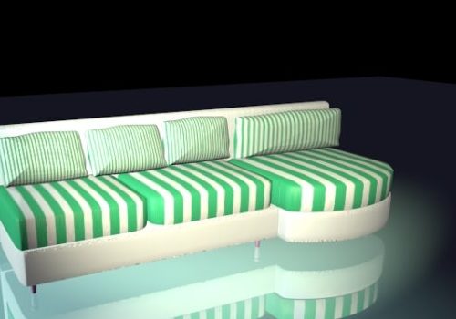 Striped Sofa Furniture With Chaise