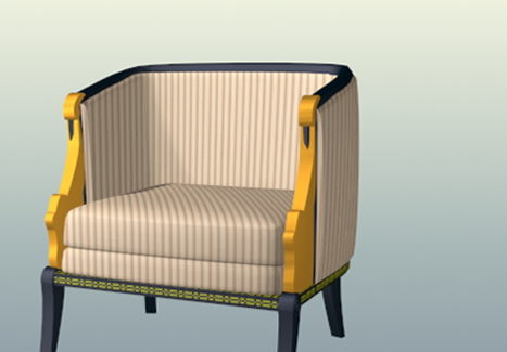 Striped Upholstered Chair Furniture