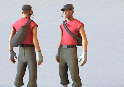 Tf2 Scout Man Character Rigged