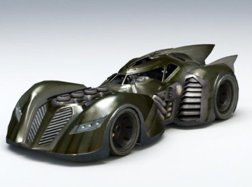 Black Batmobile Sci-fi Car