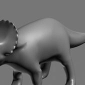 Triceratops Dinosaur Lowpoly Statue