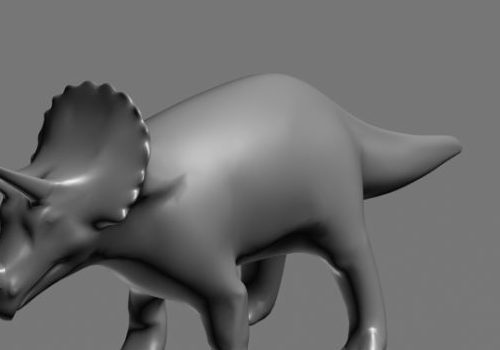 Triceratops Dinosaur Lowpoly Statue