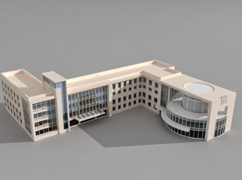 University Building 3D Model - .Max - 123Free3DModels