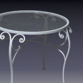 Vintage Furniture Metal Table Glass Top