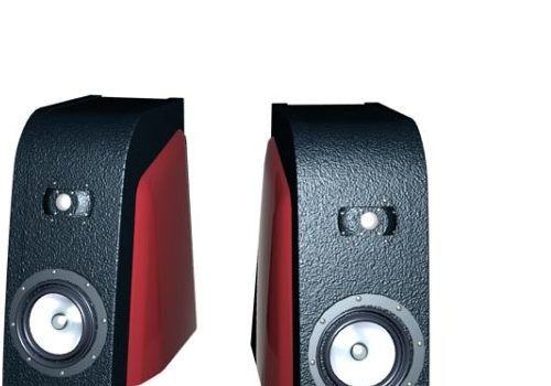 Electronic Red Black Vintage Speakers