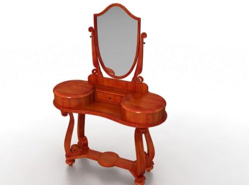 Vintage Red Vanity Dressing Table