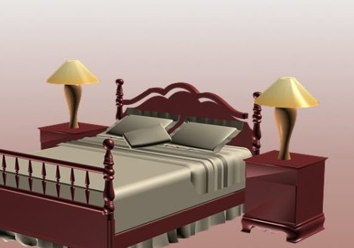 Vintage Woodcraft Bed Furniture Sets