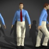Walking Man In Blue Shirt | Characters