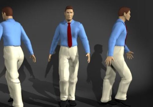 Walking Man In Blue Shirt | Characters