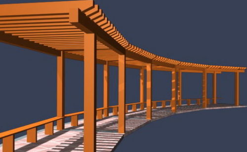 Walkway Pergola Wooden Structure