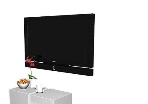 Wall Television With Table