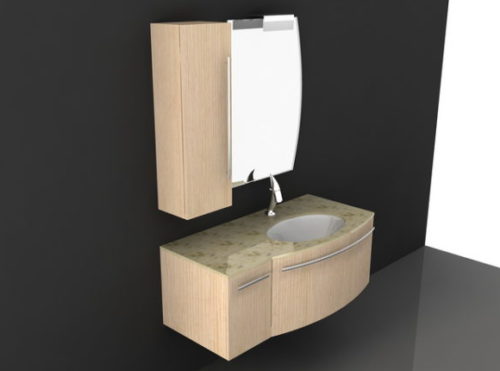 Wood Bathroom Vanity Cabinets Free 3d Model 3ds Dwg Max