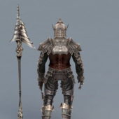 Warrior Armor Character With Spear