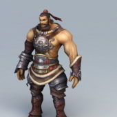 Western Warrior Man Character Rigged