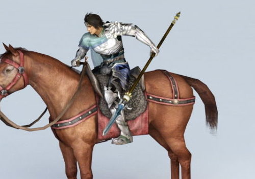 Warrior Riding Horse Man Character