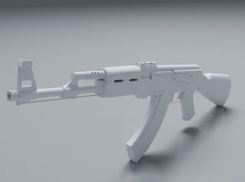 Weapon White Ak47 Gun