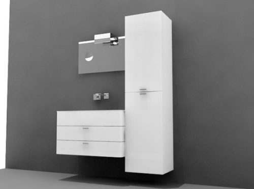White Bathroom Furniture Vanity Tall Cabinet