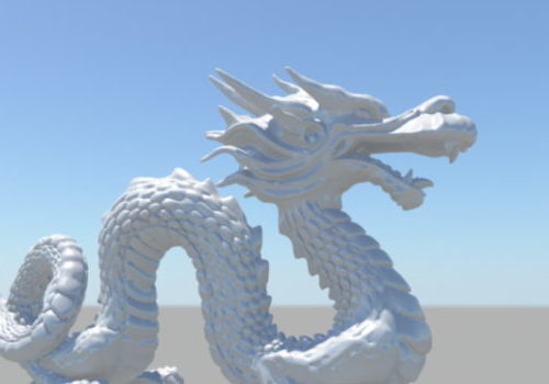 Chinese Dragon Sculpture 3D Model - .Ma, Mb - 123Free3Dmodels