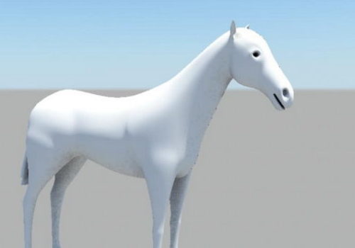 Lowpoly White Horse