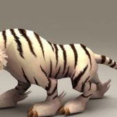 Cartoon White Tiger Rigged With Animated | Animals