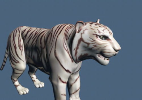 Lowpoly White Tiger